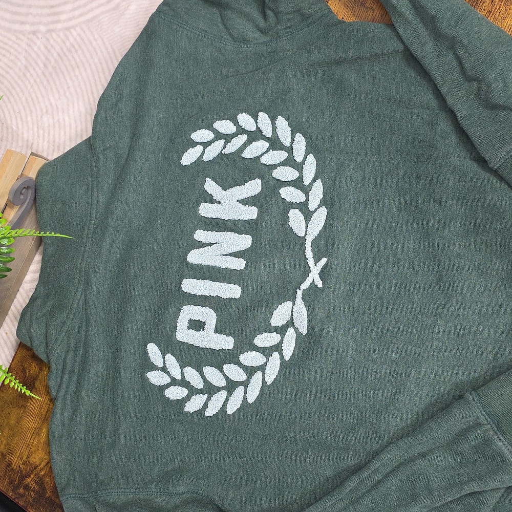 PINK Victoria's Secret Forest Green Half-Zip Pullover - Picture 3 of 9
